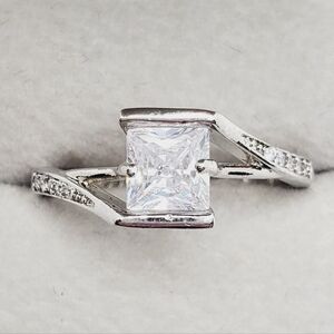 Princess Cut Silver Ring